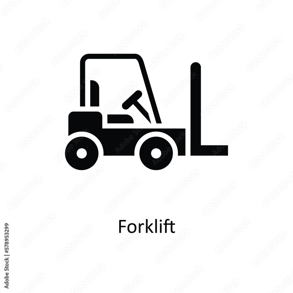 Forklift Vector Solid Icons. Simple stock illustration stock