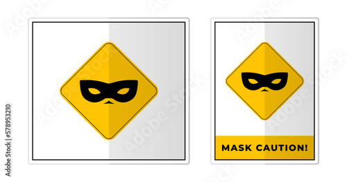mask vector caution Sign Label Symbol Icon Vector Illustration