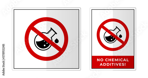 No chemical additives Sign Label Symbol Icon Vector Illustration