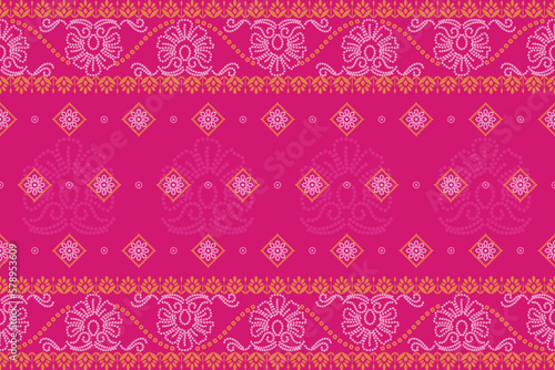 Ethnic India Bhandhani seamless pattern, Traditional Ethnic India Bandhani pattern damask ornament, Indian motif, floral element for tile pattern, bandhani saree, background.