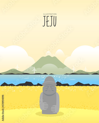 Landmark Landscape Illustration of Travel Destination 
