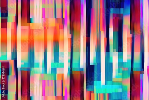 Abstract multi colour glitch background. Generative AI