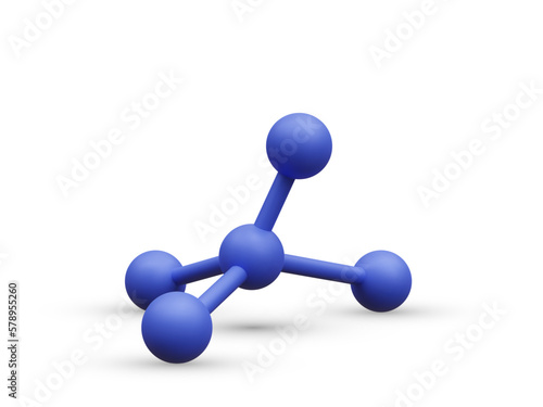 3d realistic abstract molecules isolated on white background. Scientific banner for medicine, biology, chemistry and science concept in cartoon style. Vector illustration