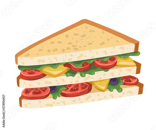 Sandwiches and snacks, tasty fast food for dinner