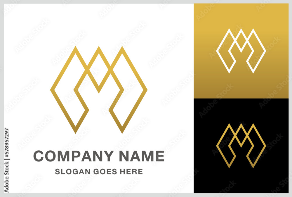Fototapeta premium Monogram Letter M Geometric Triangle Business Company Stock Vector Logo Design Template 