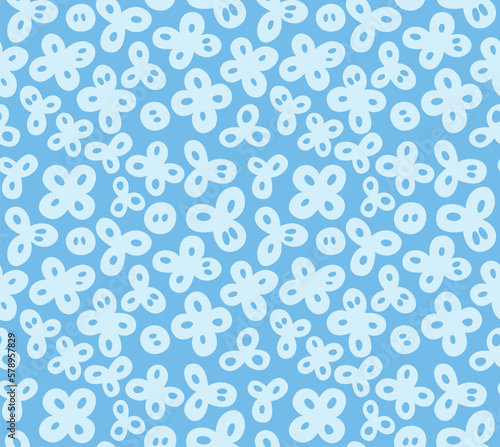 Japanese Cute Flower Fall Vector Seamless Pattern