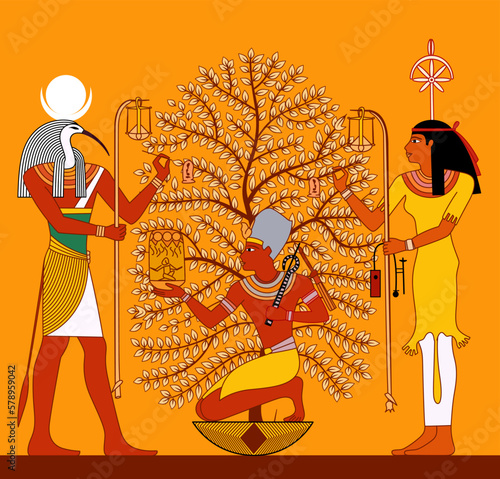 ancient Egypt Christmas tree vector illustration