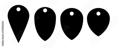 Location pin icon. Map pin place marker. Location icon. Map marker pointer icon set. GPS location symbol collection different shapes. Flat style  - stock vector.