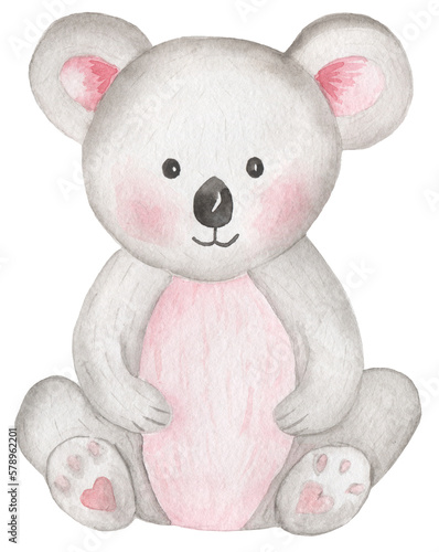 Koala clipart. Watercolor Baby koala clip art, Tropical animal illustration, Jungle , Baby Shower, Kids Birthday Party
