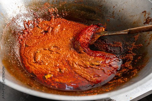 basic ingredients for making Chicken Rendang (Indonesian Bumbu dasar ayam rendang), Ayam rendang is an Indonesian food from West Sumatra in Indonesia.  photo