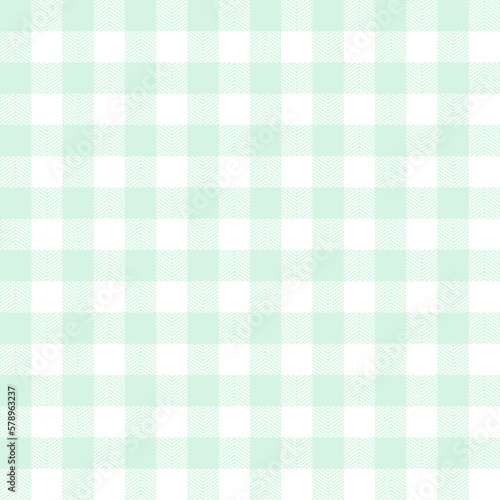 Green and white plaid pattern. Seamless vector background for apparel, shirts, tablecloths, other modern fashion fabrics.
