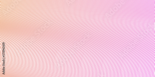 Abstract background with wavy texture. Wave stripe and lines pattern on orange and pink colors. Minimal design for banner, presentation, flyer, brochure, website. Vector illustration