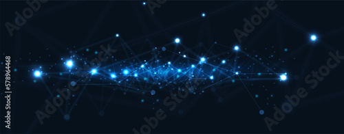 Quantum processing. Deep learning artificial intelligence. Future new technology  for business or science presentation
