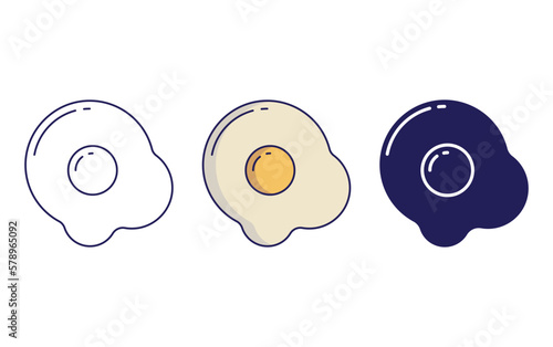Egg omelette vector icon