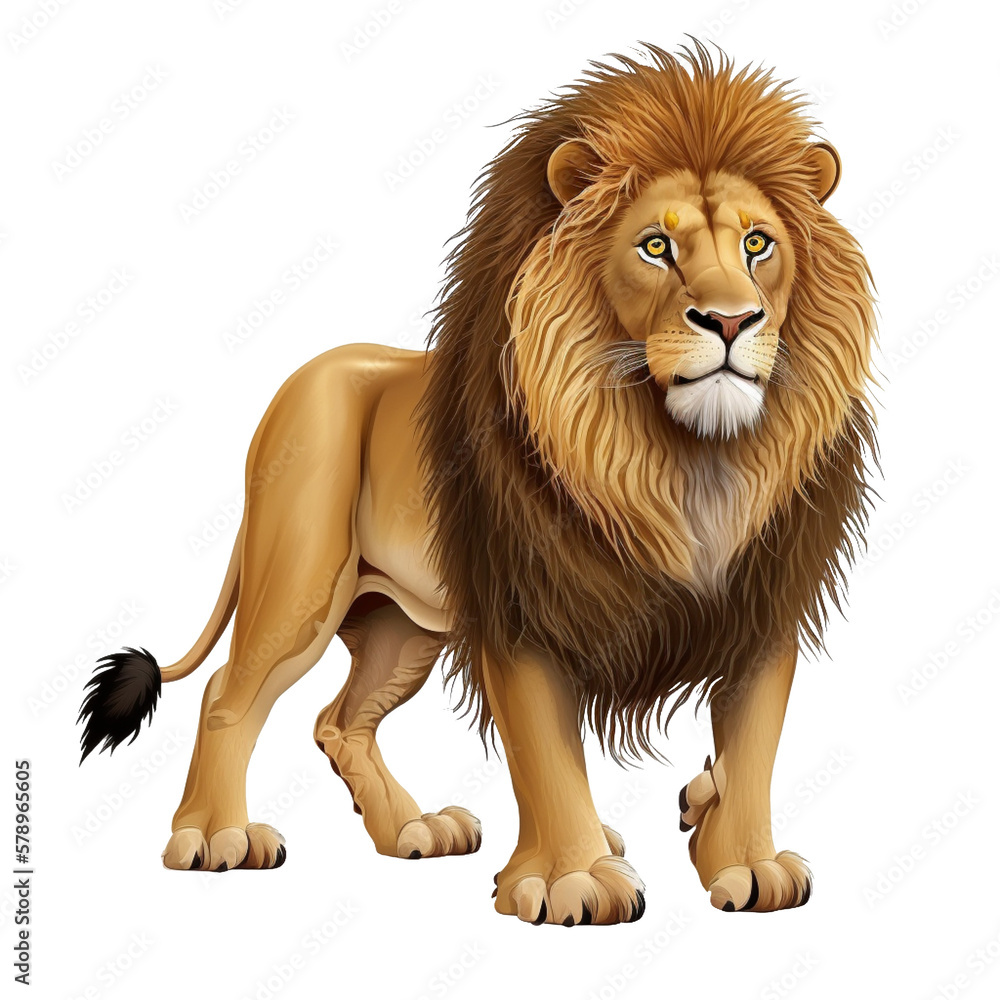 Fototapeta premium Cartoon transparent lion