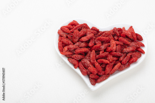 Goji berries isolated on white background.