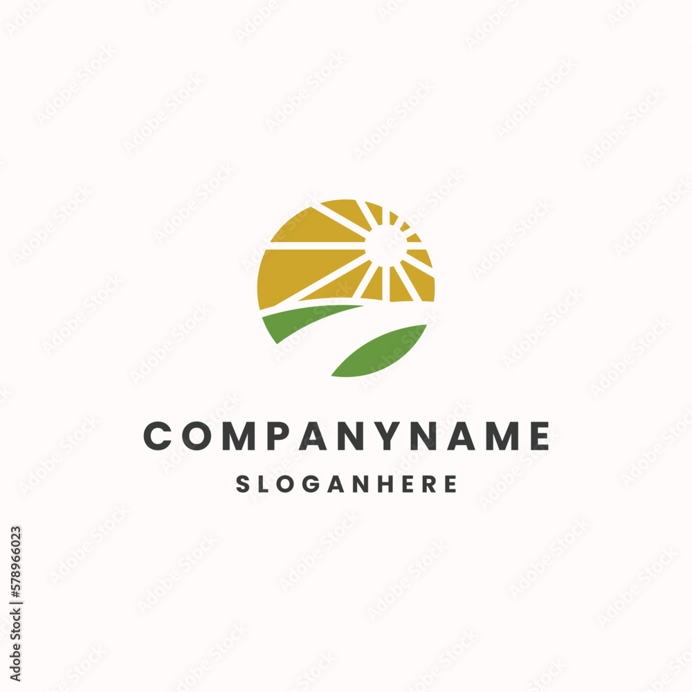 Sun farm logo icon design template vector illustration Sun farm logo icon design template vector illustration