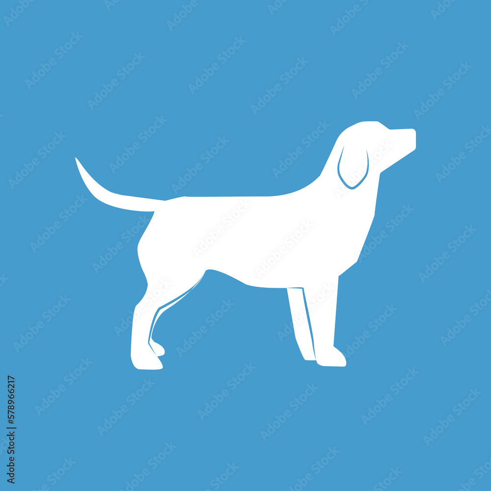 Dog logo white on blue background Dog logo white on blue background