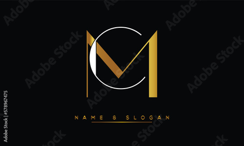 CM, MC, C, M Abstract Letters Logo Monogram