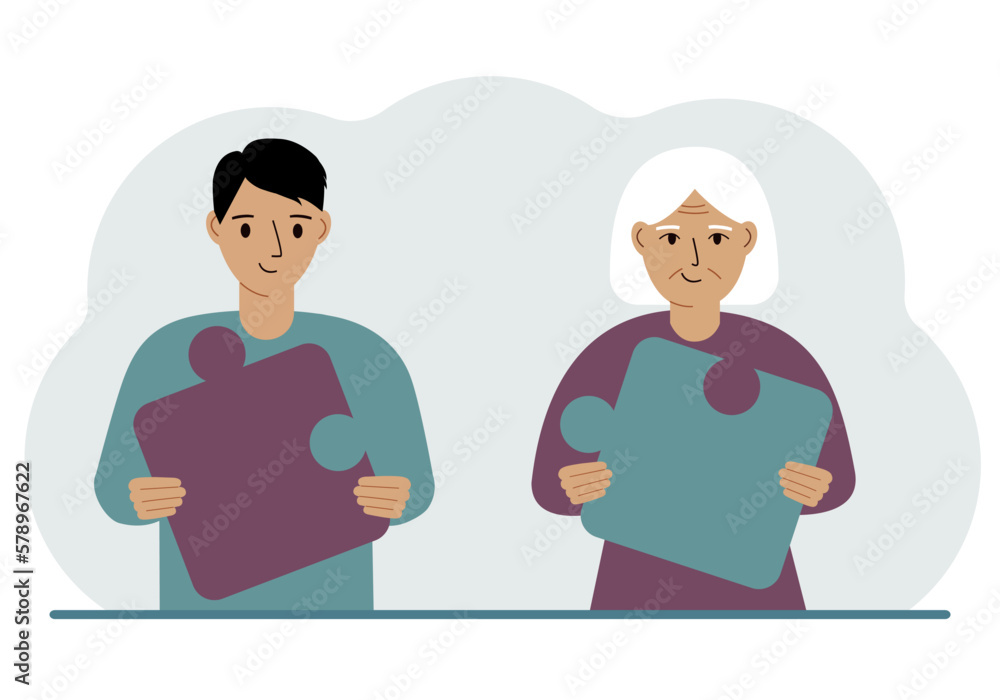 Team metaphor. People putting puzzle pieces together. The concept of teamwork and cooperation. Business concept. Team metaphor. People putting puzzle pieces together. The concept of teamwork and cooperation. Business concept.