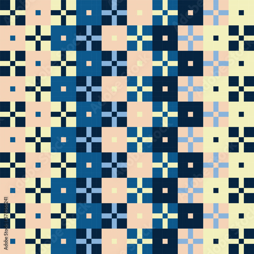 Icelandic style line art vector seamless pattern