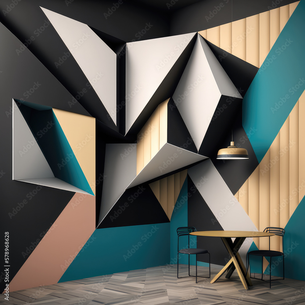 office space with background in triangles office space with background in triangles