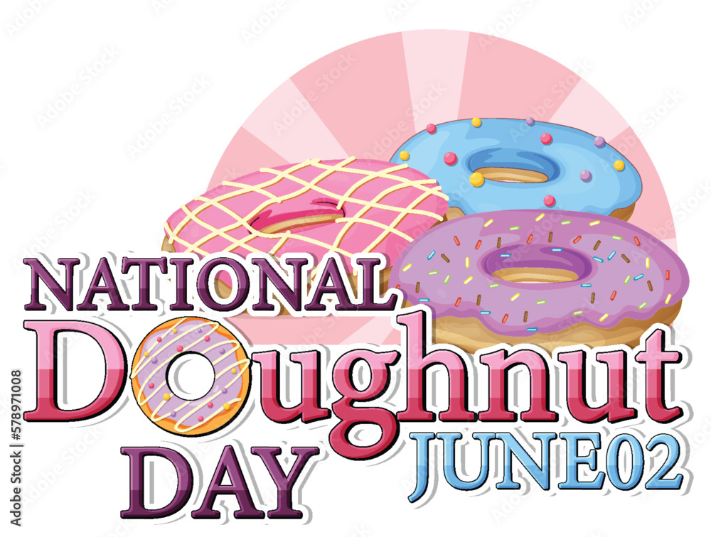 Happy doughnut day in June logo Happy doughnut day in June logo