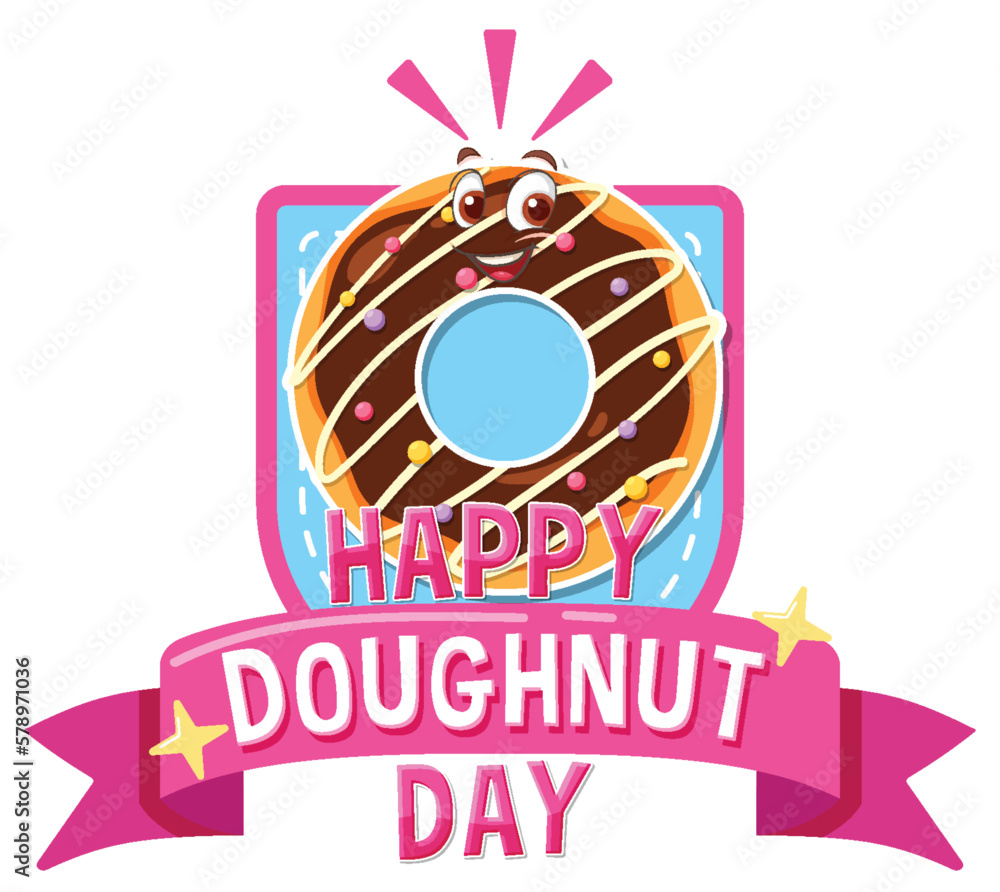 Happy doughnut day in June logo Happy doughnut day in June logo