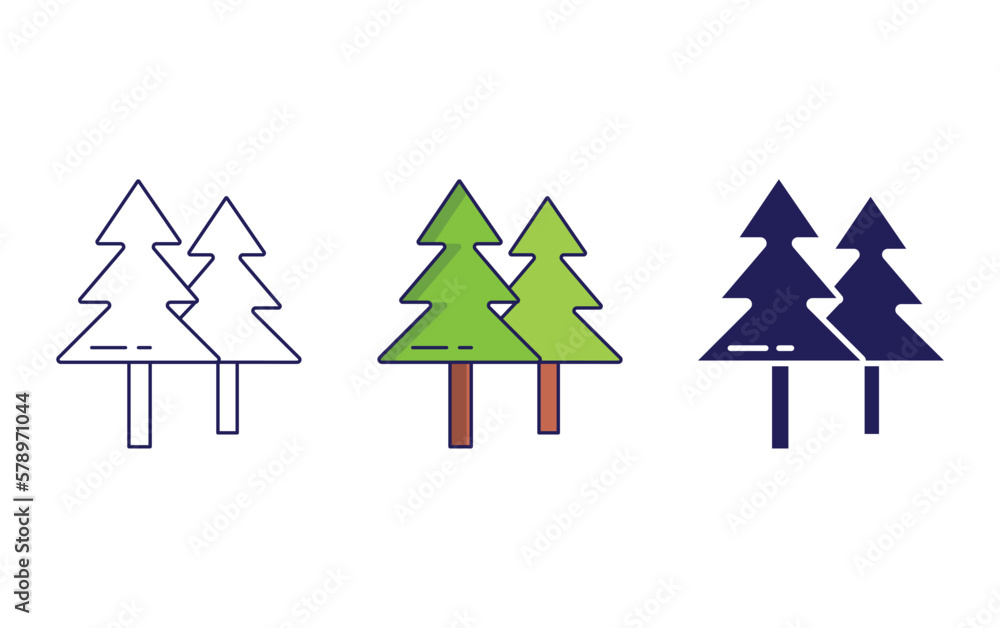 Fototapeta premium Pine tree vector icon