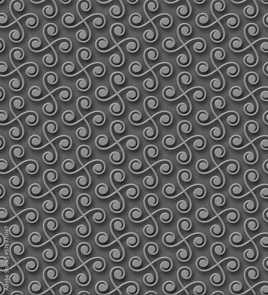 grey seamless pattern spiral background 