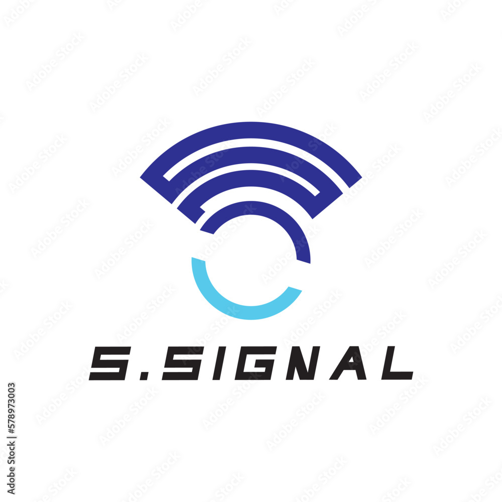 S letter for signal wifi connection logo design concept on white background S letter for signal wifi connection logo design concept on white background