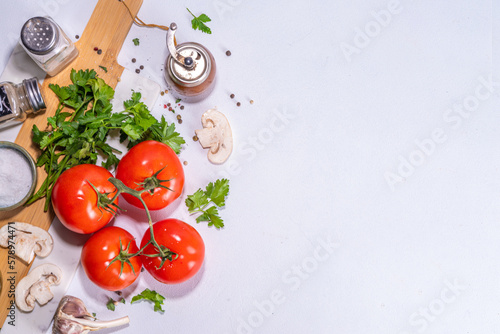 Cooking background with vegetable ingredients