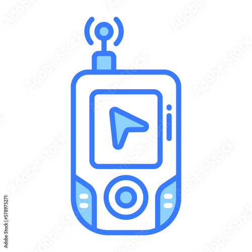 Location finding device vector, modern icon of geocaching