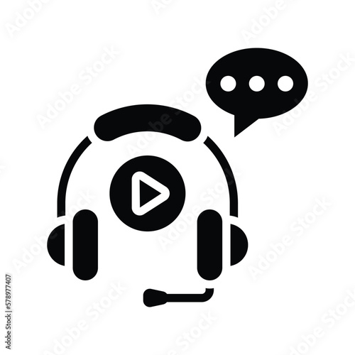 Audio Class Vector Solid Icons. Simple stock illustration stock