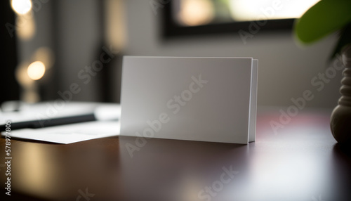 Blank business card mockup isolated 3d rendering, neutral background