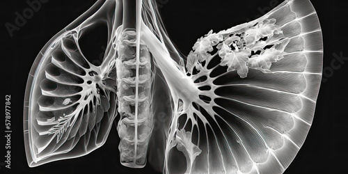 X-ray of the trachea and airway - Generative AI photo