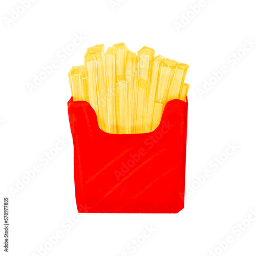 french fries isolated on white background