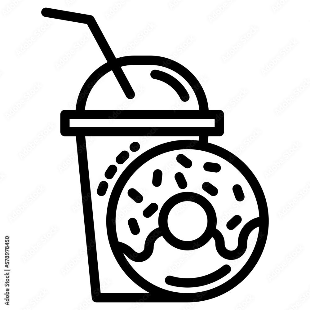 Obraz premium drink and donut icon