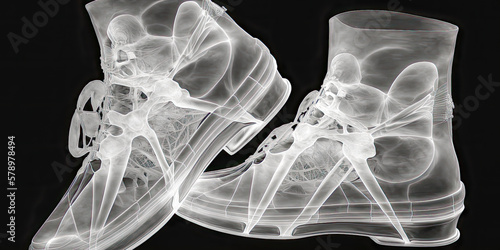 Tarsals X-ray: X-ray of the tarsal bones in the foot - Generative AI photo