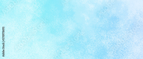 White and blue color frozen ice surface design abstract background. blue and white watercolor paint splash or blotch background with fringe bleed wash and bloom design. 