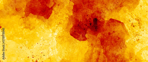 Watercolor bleed and fringe with vibrant distressed grunge texture, bright abstract watercolor drawing on a paper image.