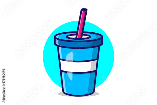 Illustration of a soda drink cup cartoon icon vector white background