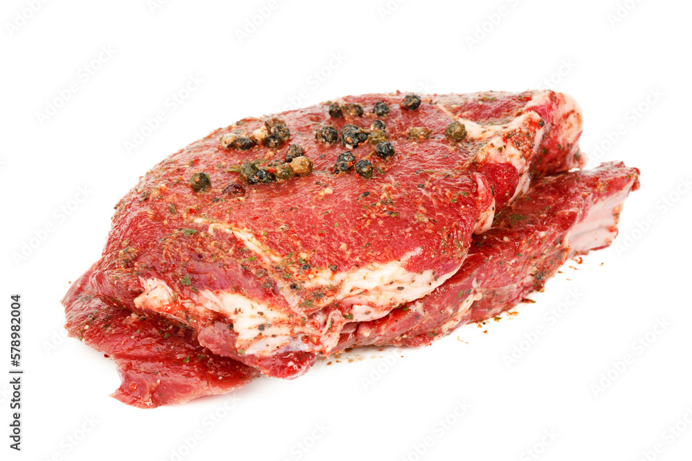 Fresh pork fillet cut out on a white background. Fresh pork fillet cut out on a white background.