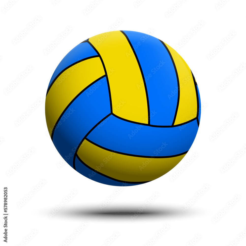 Fototapeta premium Vector illustration. Volleyball ball isolated on white background. 