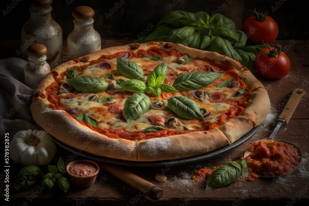prepared Italian pizza, generative ai