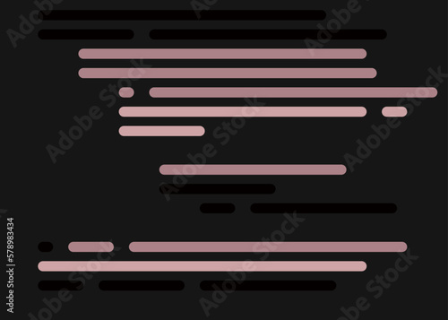 Code on screen vector illustration, flat cartoon coding lines simulation