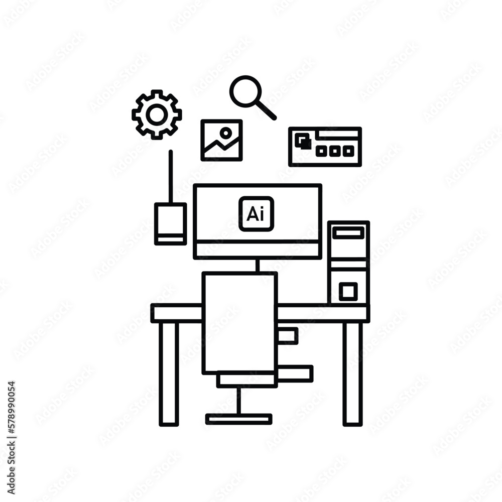 Flat outline style graphic design illustration Flat outline style graphic design illustration