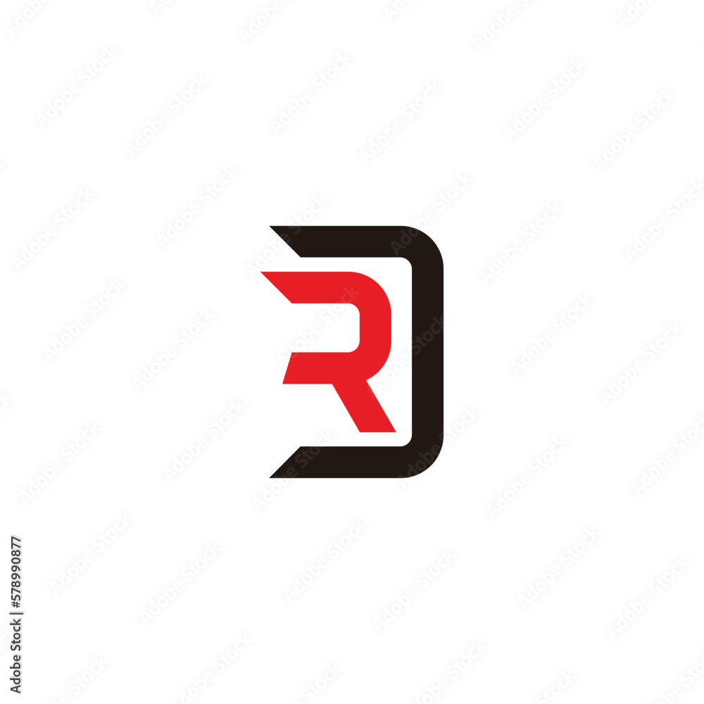 letter rd simple square smart phone logo vector letter rd simple square smart phone logo vector