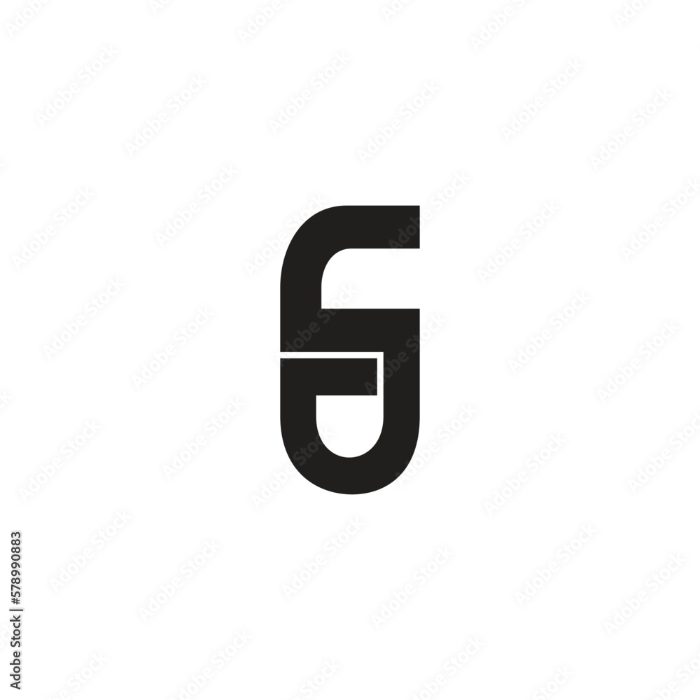 letter cj simple geometric linear logo vector letter cj simple geometric linear logo vector