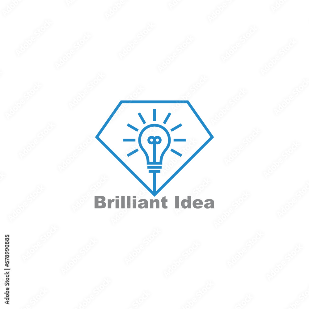 brilliant idea diamond light bulb logo vector brilliant idea diamond light bulb logo vector